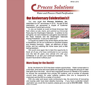 Process Water Treatment Solutions - Newsletter 2015